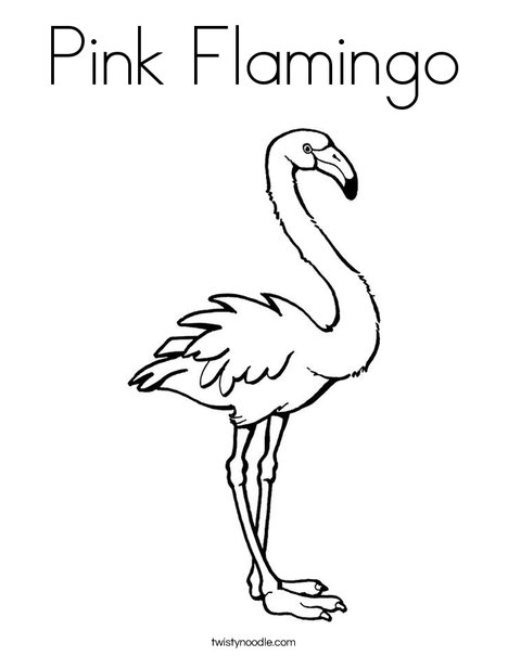 Pink Flamingo Coloring Page