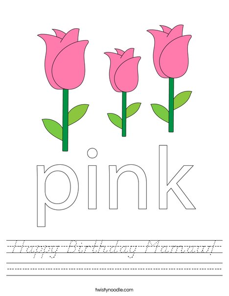 Pink Flower Worksheet