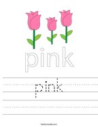 pink Handwriting Sheet