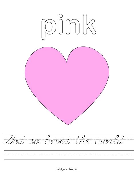 Pink Heart Worksheet