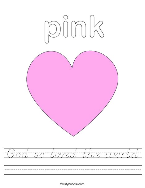 Pink Heart Worksheet