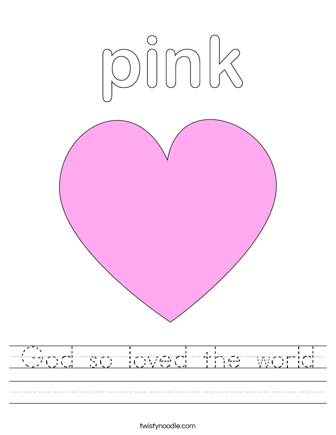God so loved the world Worksheet