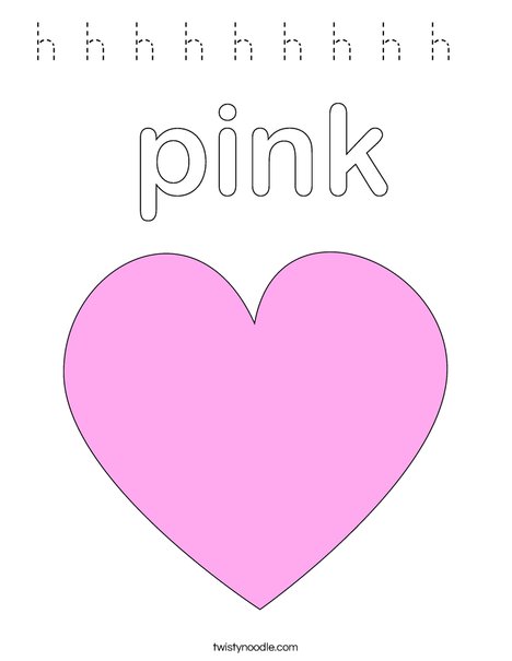 Pink Heart Coloring Page