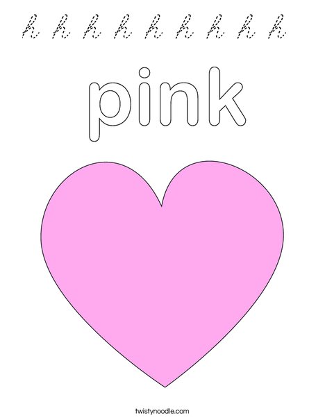 Pink Heart Coloring Page