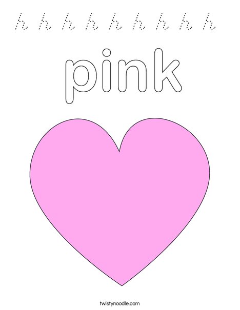 Pink Heart Coloring Page