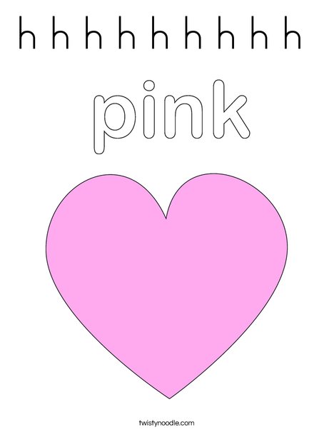 Pink Heart Coloring Page