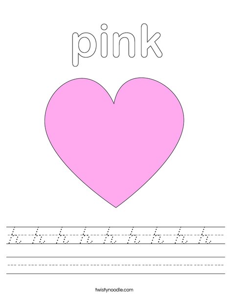 Pink Heart Worksheet