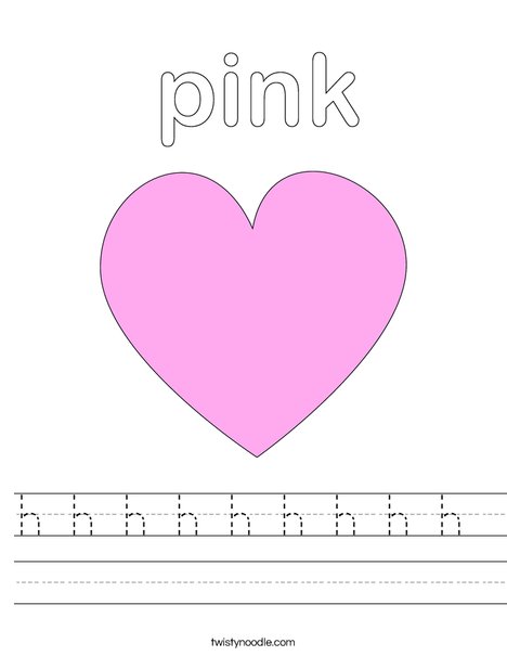 Pink Heart Worksheet