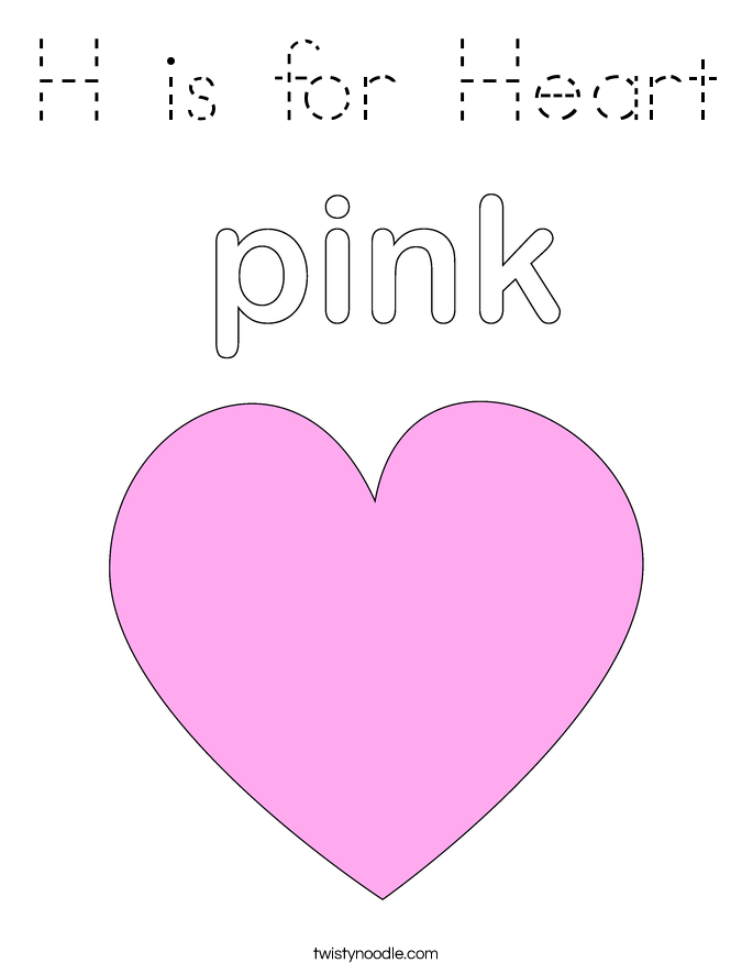H is for Heart Coloring Page