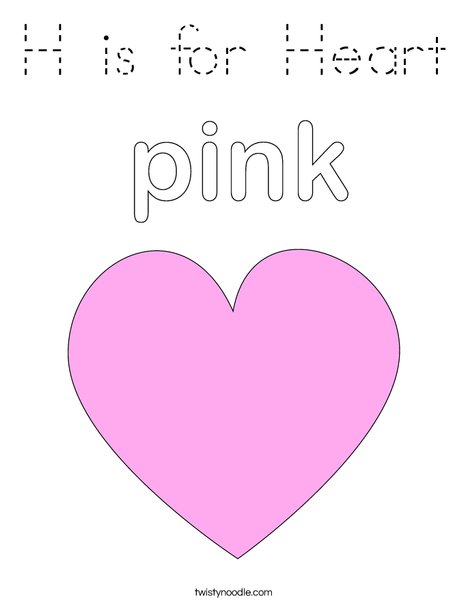 Pink Heart Coloring Page
