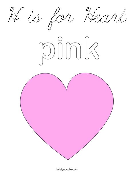 Pink Heart Coloring Page
