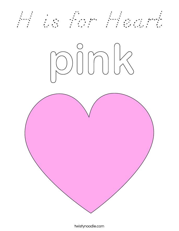 H is for Heart Coloring Page
