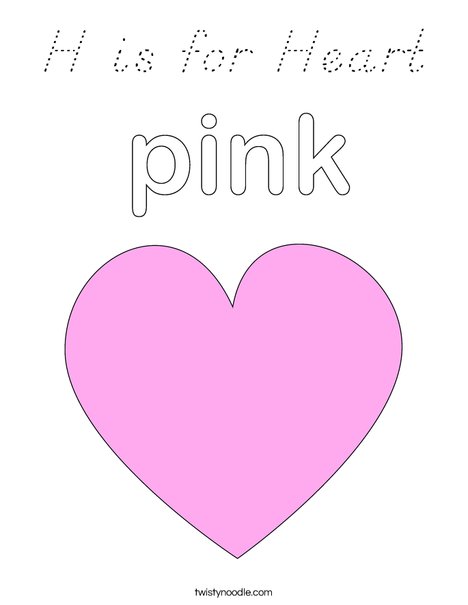 Pink Heart Coloring Page