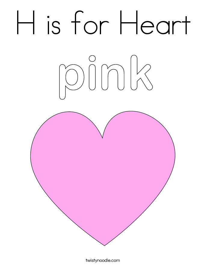 H is for Heart Coloring Page