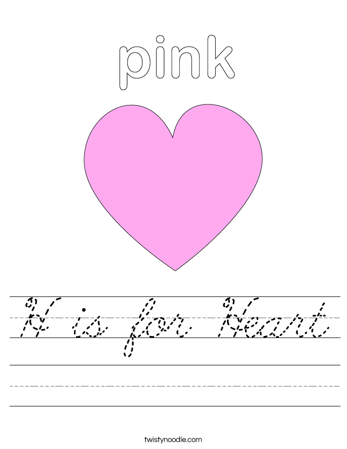 H is for Heart Worksheet