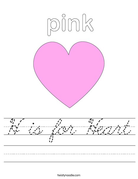 Pink Heart Worksheet