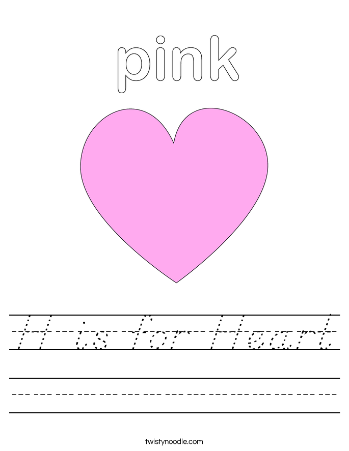 H is for Heart Worksheet