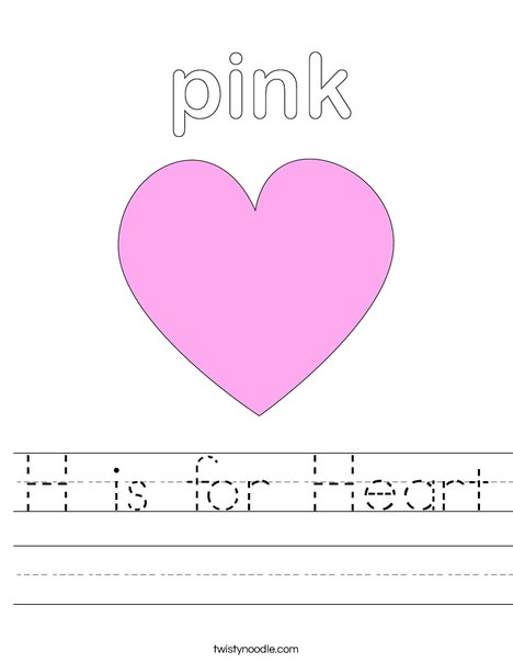 Pink Heart Worksheet