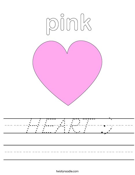 Pink Heart Worksheet