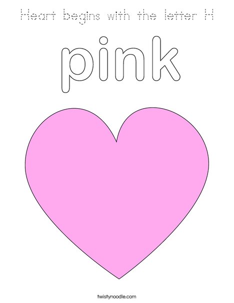 Pink Heart Coloring Page