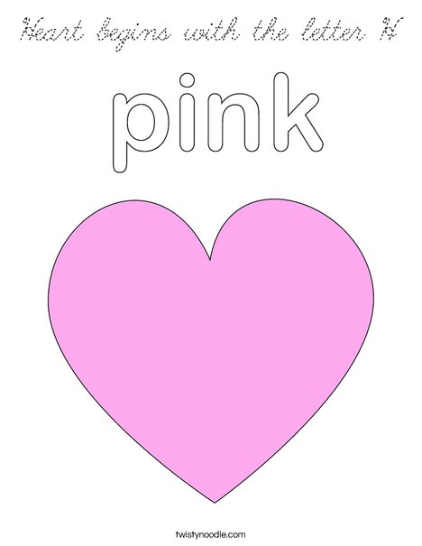 Pink Heart Coloring Page