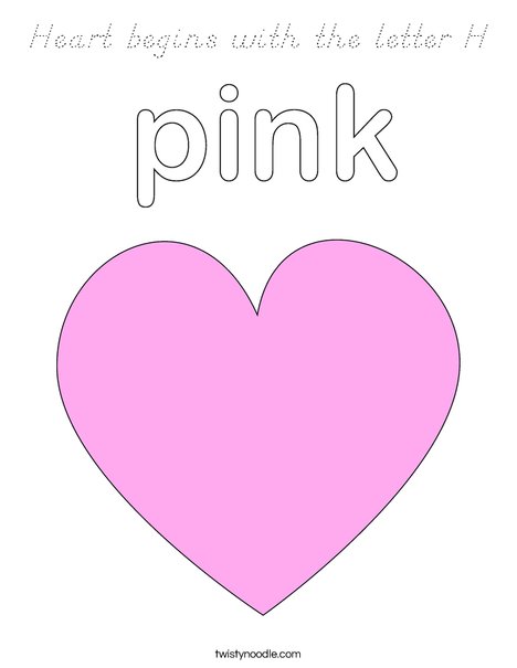 Pink Heart Coloring Page