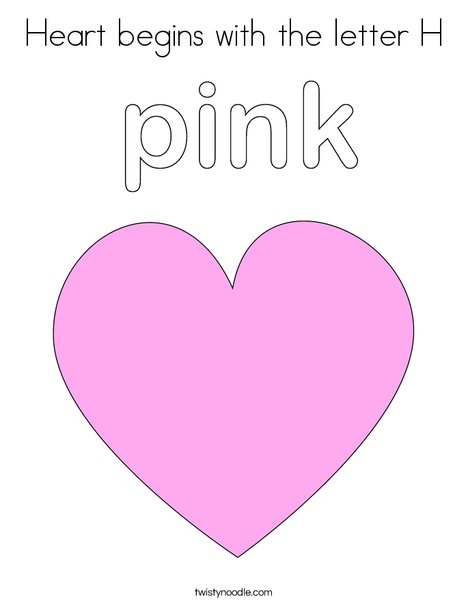 Pink Heart Coloring Page