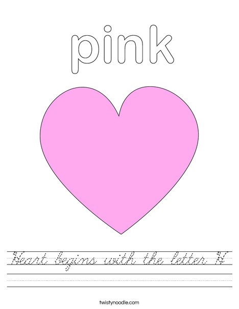 Pink Heart Worksheet