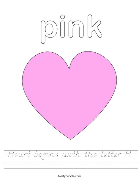 Pink Heart Worksheet