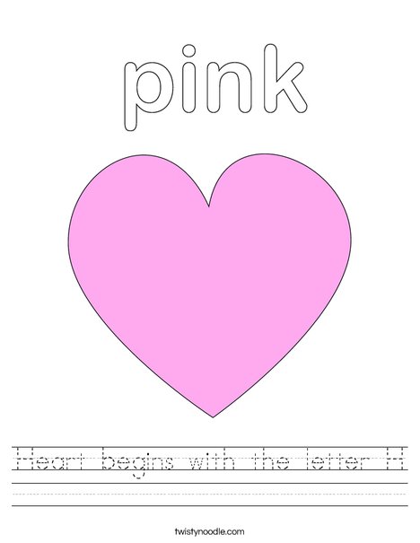 Pink Heart Worksheet