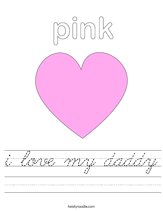 i love my daddy Worksheet