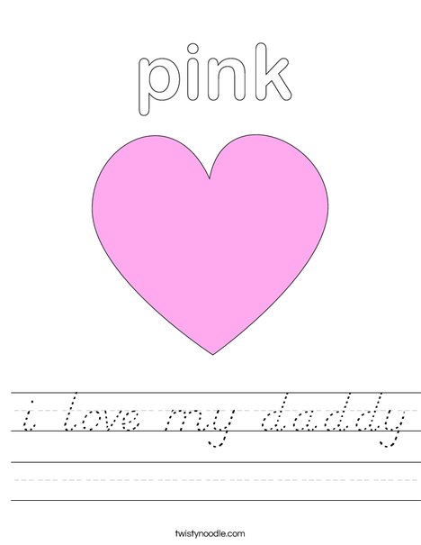 Pink Heart Worksheet