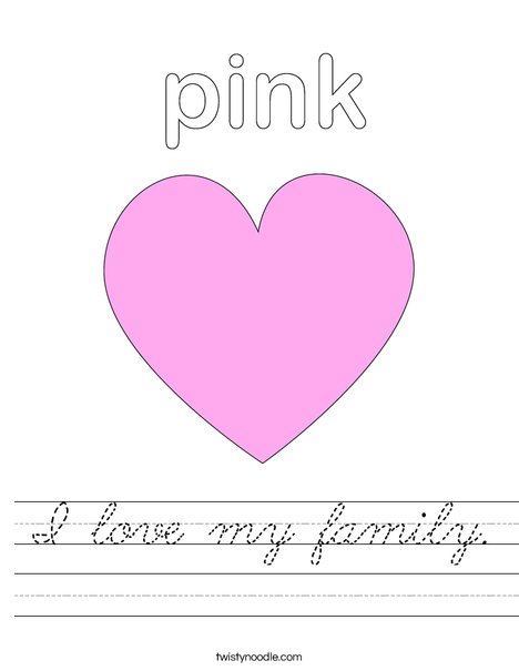 Pink Heart Worksheet