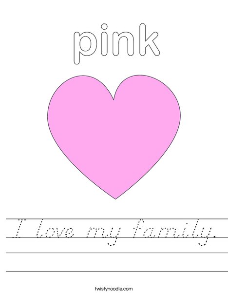 Pink Heart Worksheet