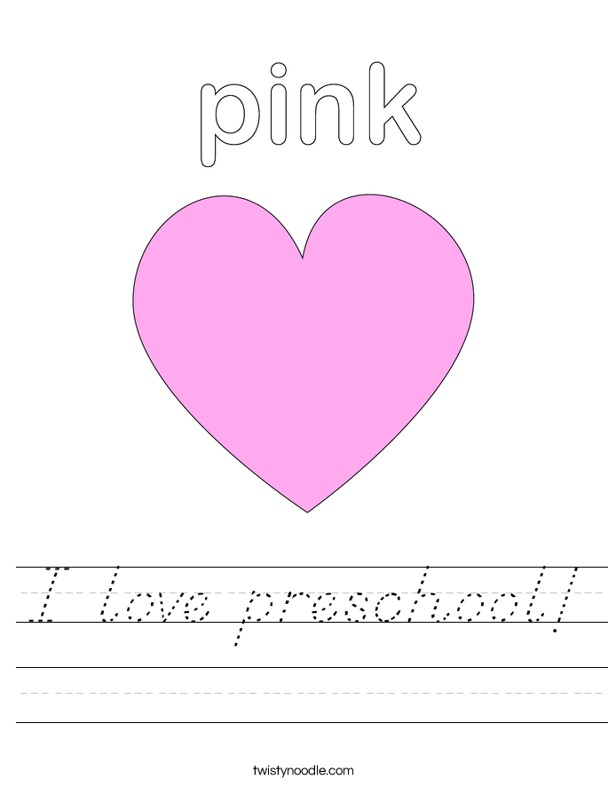 I love preschool! Worksheet