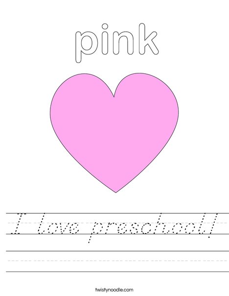 Pink Heart Worksheet