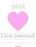 I love preschool! Worksheet