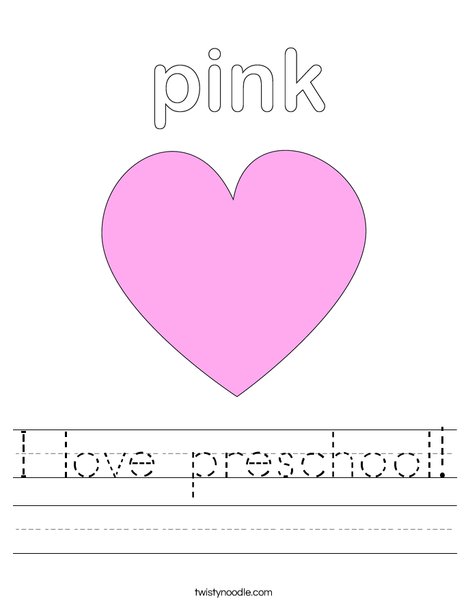 Pink Heart Worksheet