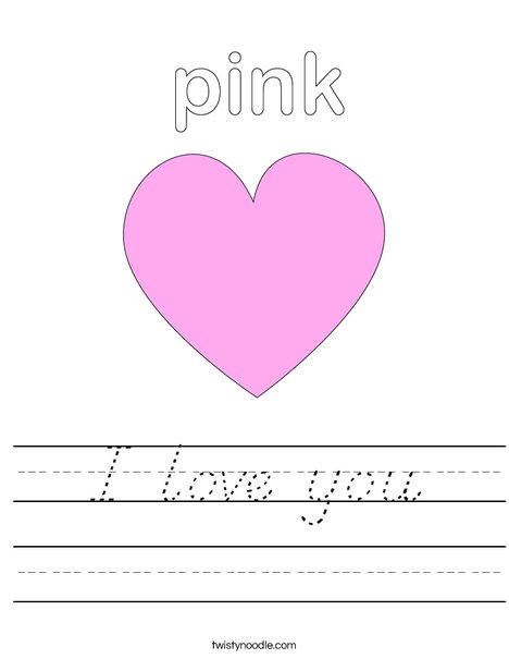 Pink Heart Worksheet