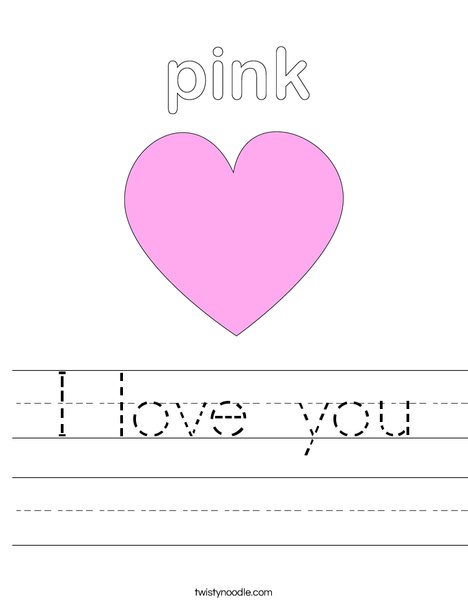 Pink Heart Worksheet