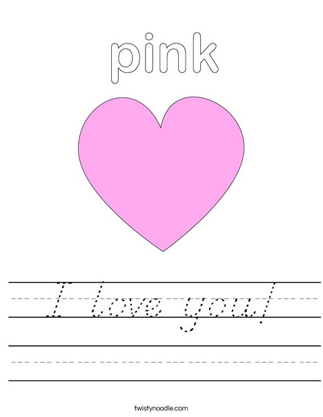 Pink Heart Worksheet