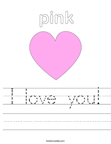 Pink Heart Worksheet