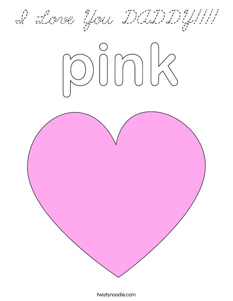 Pink Heart Coloring Page