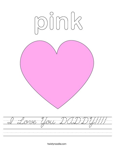 Pink Heart Worksheet