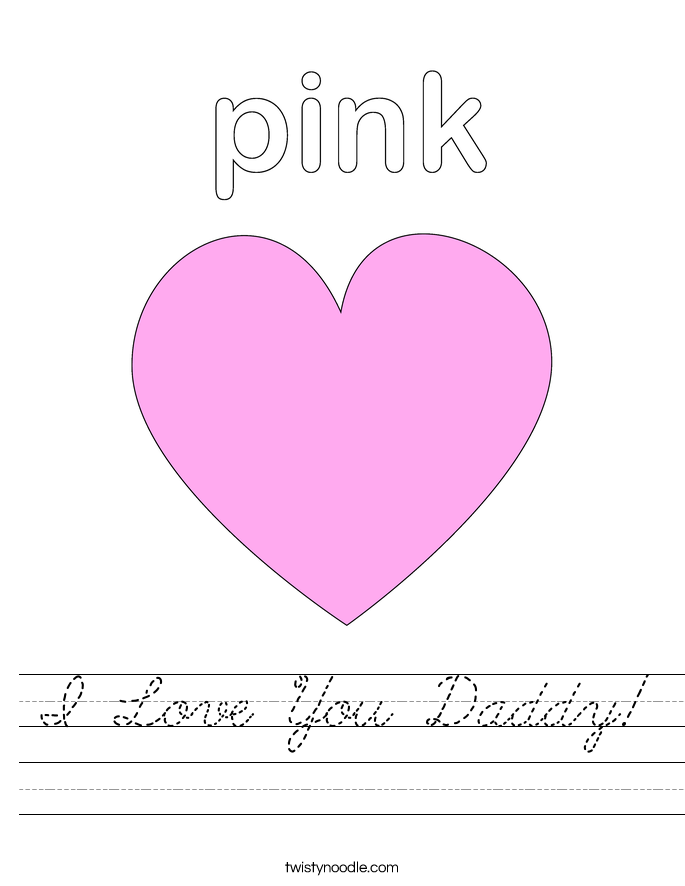 I Love You Daddy! Worksheet