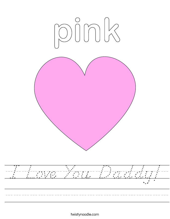 I Love You Daddy! Worksheet