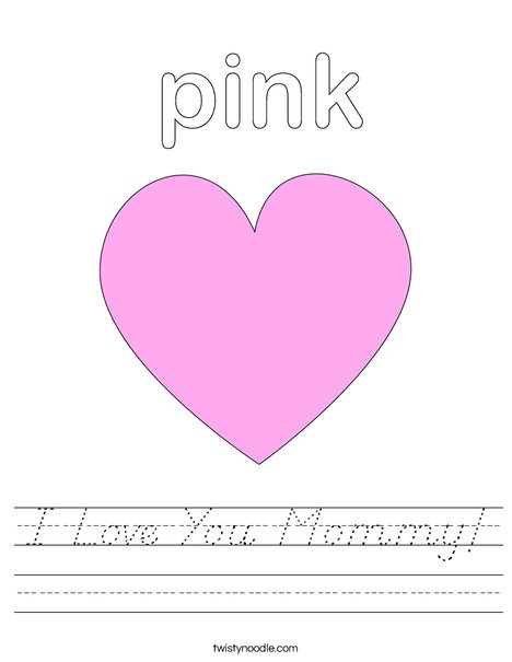 Pink Heart Worksheet