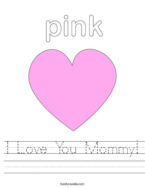 Pink Heart Worksheet