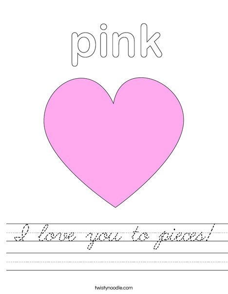 Pink Heart Worksheet