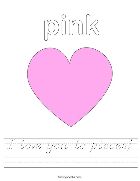 Pink Heart Worksheet